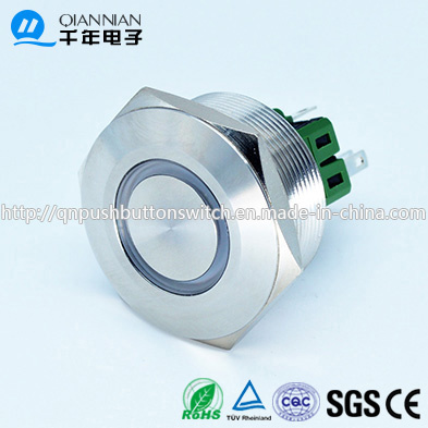 Qn30-A1 30mm Ring Type Momentary|Latching Flat Head Pin Terminal Metal Push Button Switch